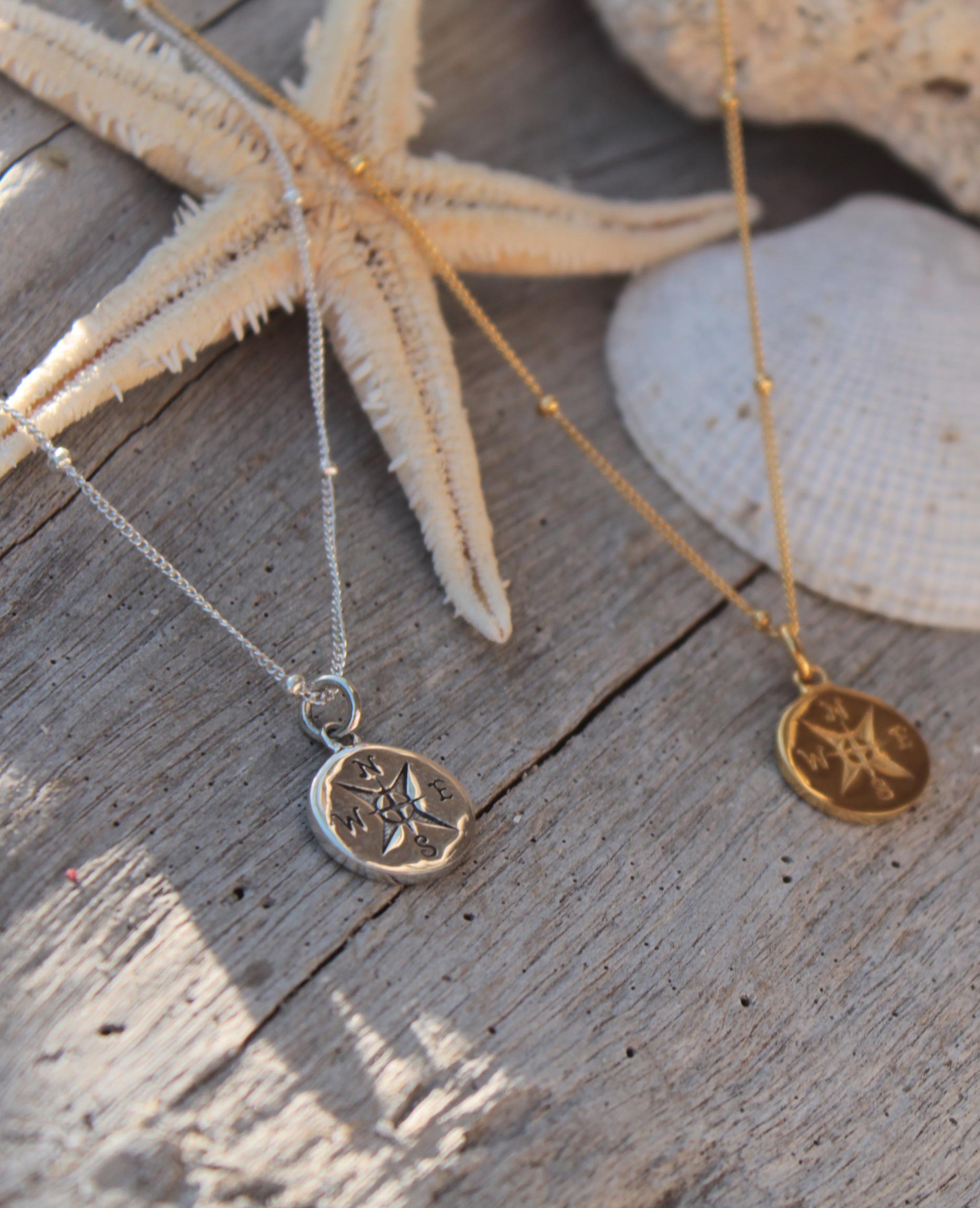 Dainty compass store necklace