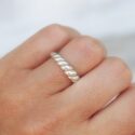 Delicate Croissant Ring 925 Silver