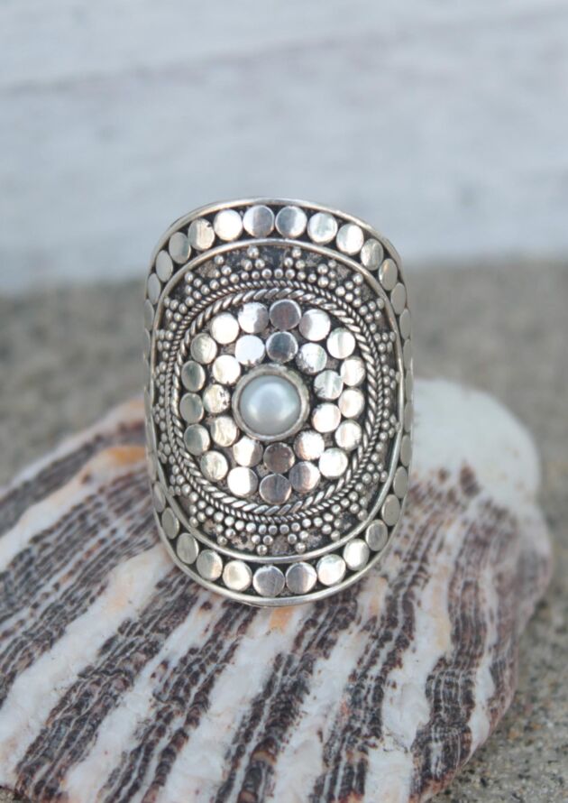 Großer-Boho-Ring-Mandala-Statement-Hippie-Ring-Silber-handgefertigt