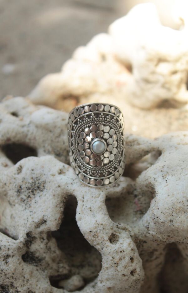 produkt bild Statement-Ring-Mandala-Bali-Ring-925-Silber