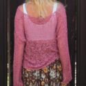Boho-Hippie-Chunky-Knit-Sweater-Off-Shoulder-Pink