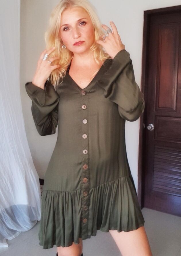 Boho-Damen-Kleid-lange-Glockenärmel