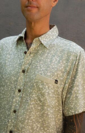 Herren-Hawaii-Shirt-Kurzarm-Gänseblumen-Blumendruck