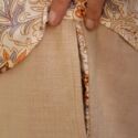 Linen Pants with Floral Print on the Pocket Lining