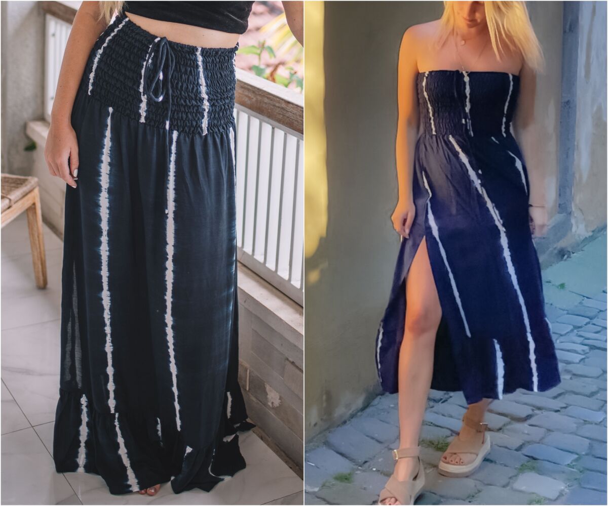 Boho Chic Bati Maxi Rock sommer Kleid Schlitz Zwei in Einem