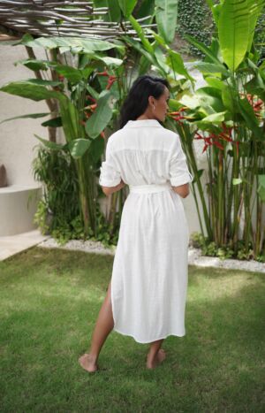 produkt bild Weißes-Sommerkleid-Damen-Blusenkleid-Boho-Chic-Strandkleid-Sommerkleid