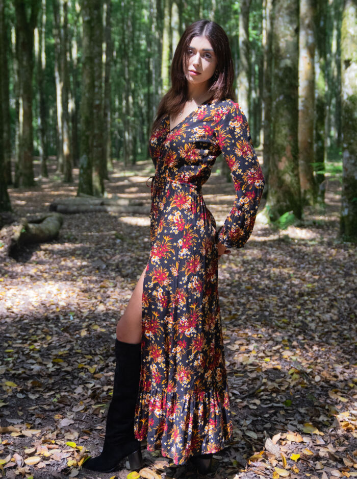 Bohemian floral dress best sale