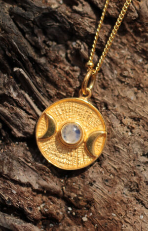 Triple-moon-goddess-symbol-necklace-gold