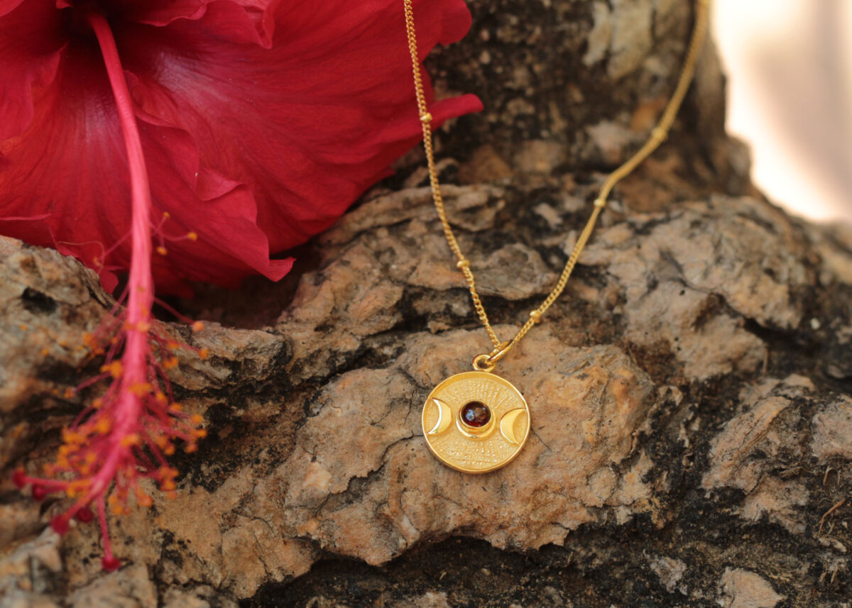 Tiple-Moon-Goddess-Gold-Moon-Circle-phases-Red-Garnet