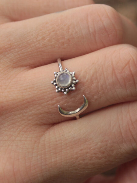 Product image Delicate-Sun-Half-Moon-Ring-Moonstone-Witchy-Ring